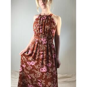 MADEWELL Hillside Halter Floral Midi Dress in Hillside Daisies US SMALL